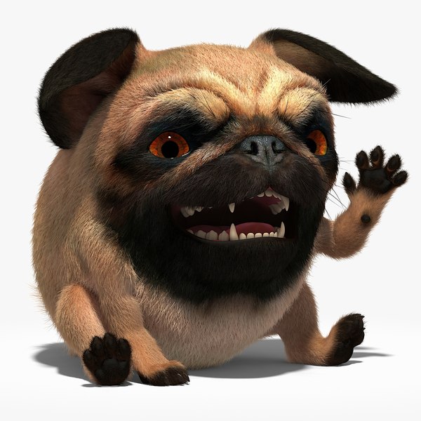 character rig pug 3D model