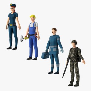 3D Rigged Low Poly Characters Collection 2