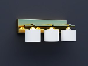 3D model Aged Gold Wall Lamp - 3 Sconce