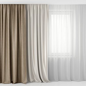 3d model curtain tulle