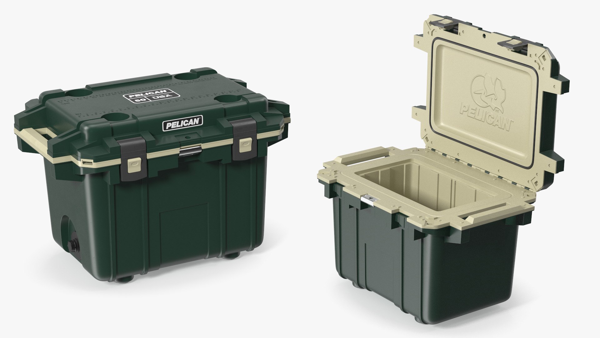 Pelican Elite 50 Quart Cooler Box with Insulated Walls 3D model preview
