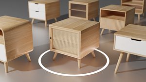 Pack 7 Bedside Table 3D