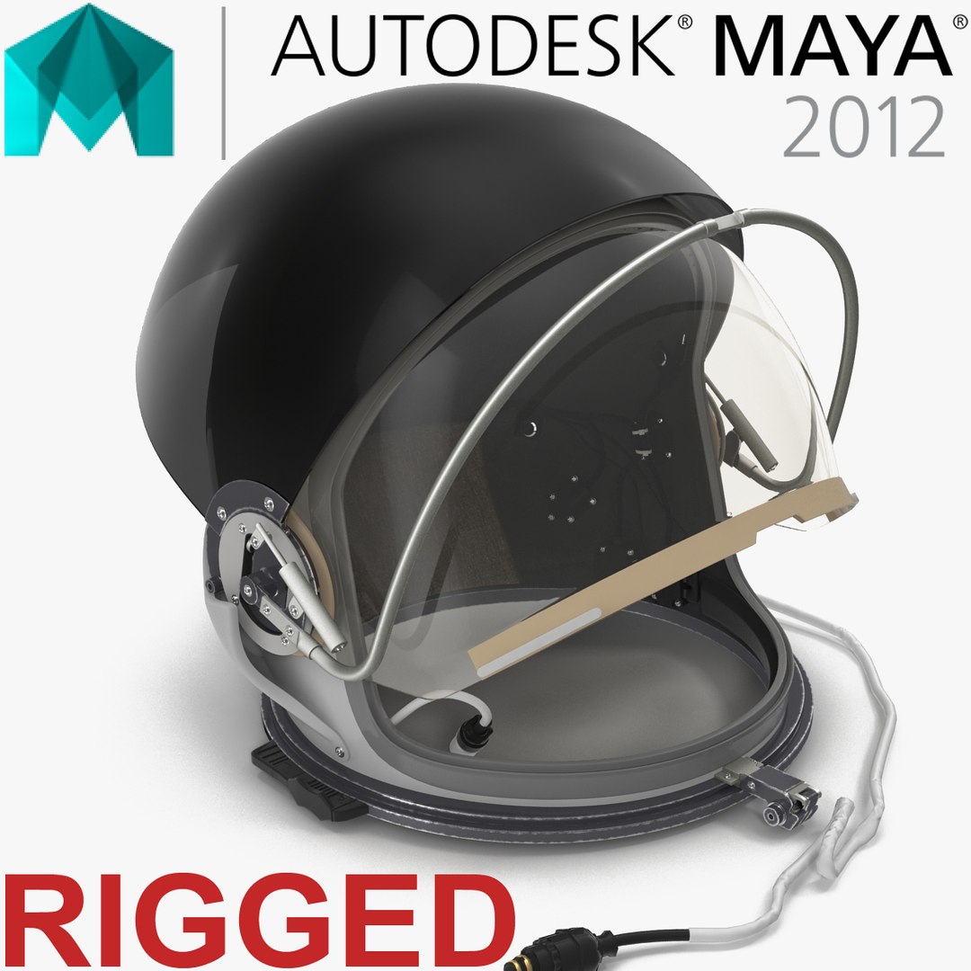 US Advanced Crew Escape Helmet Rigged for Maya 3D Model 3D model preview