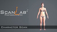 Realistic Human Woman Scan and Rig - 052FBody 2048