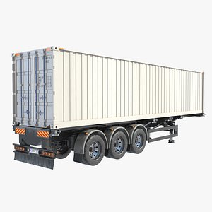 3d model of trailer container refrigerator