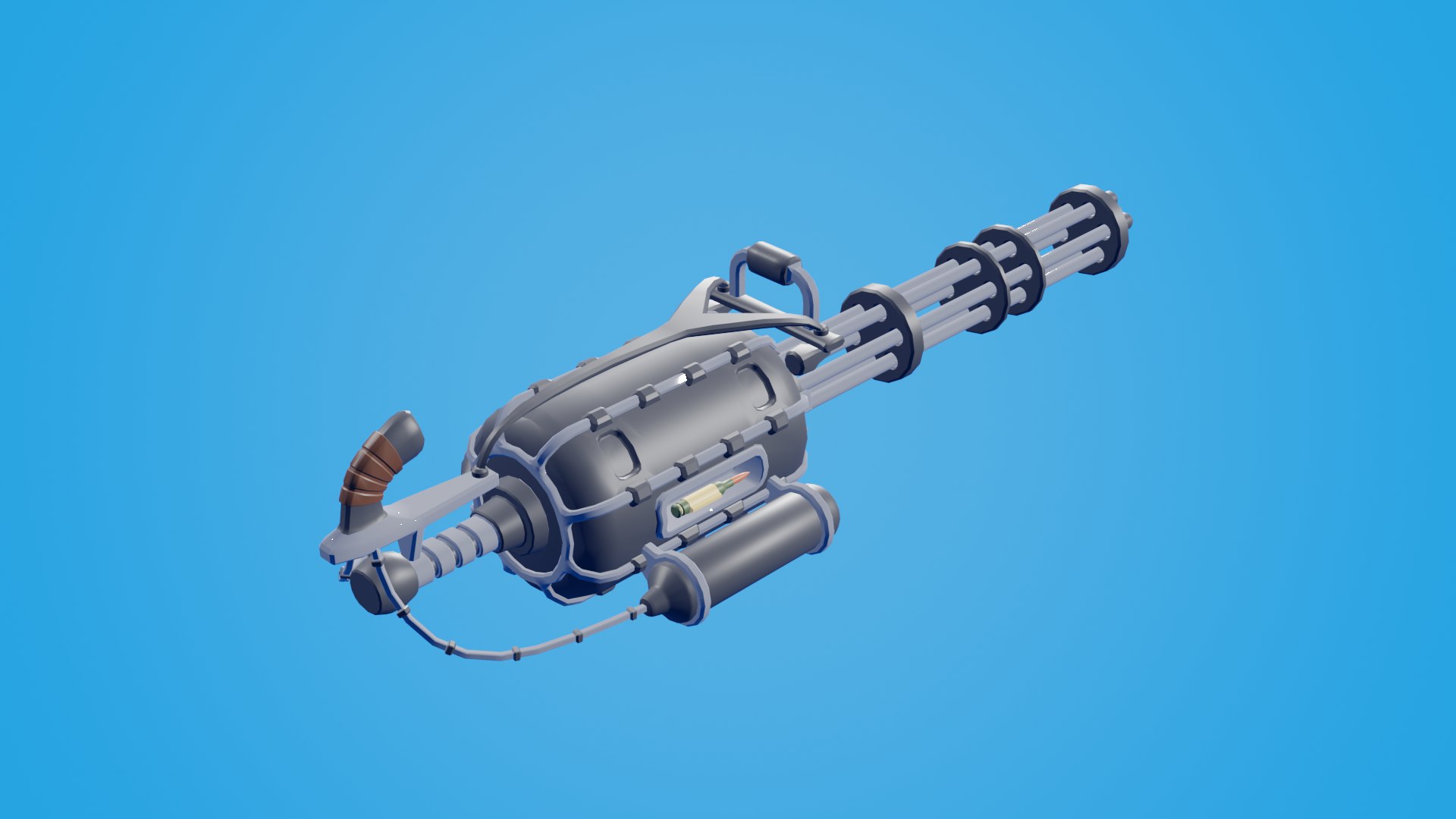 3D Minigun with Bullet model - TurboSquid 2008672