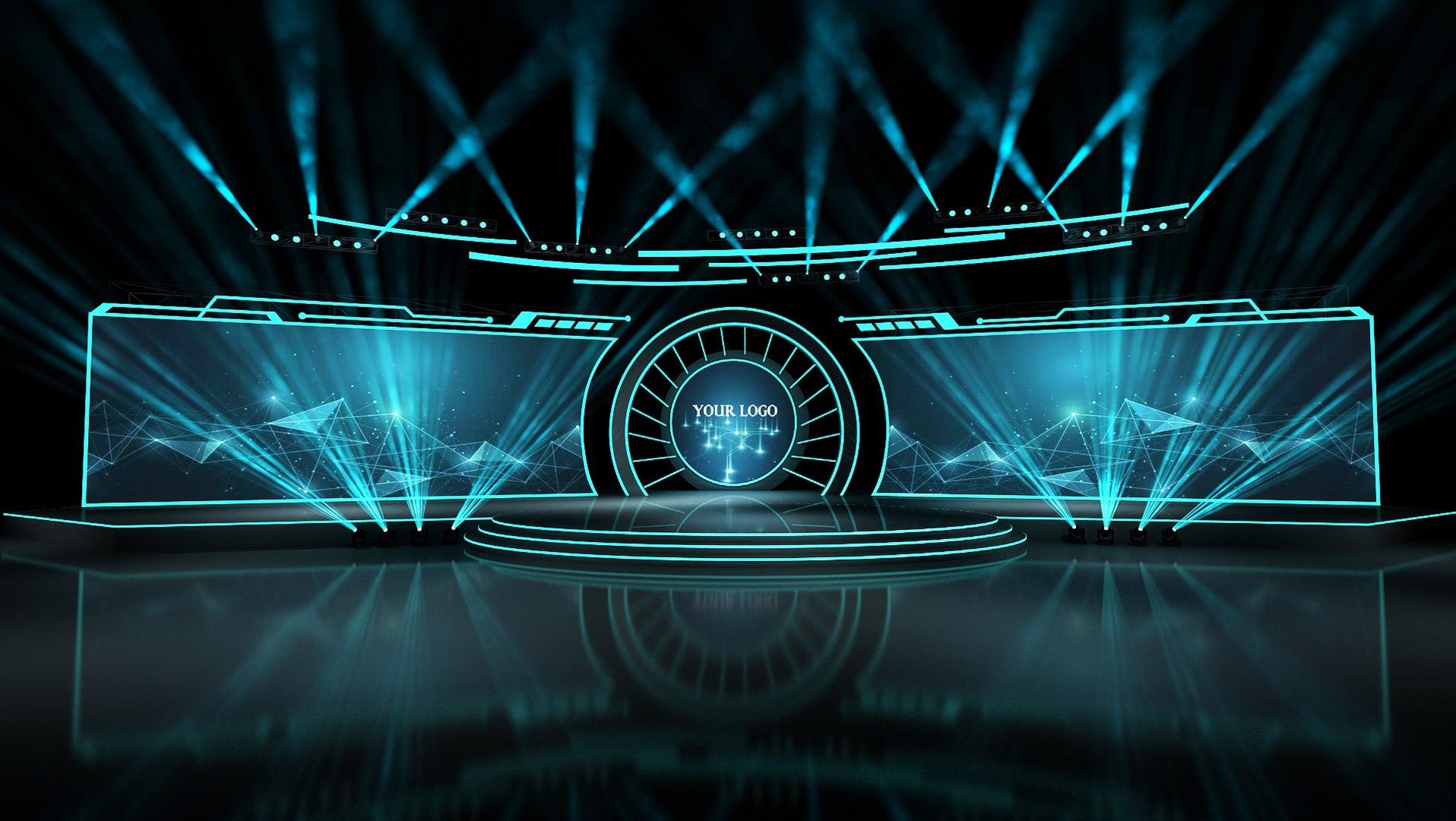 Virtual Event Stage 02 Model - TurboSquid 2192694