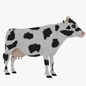 3D model Low Poly Holstein Cow Unwapped 4K