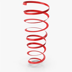 Red Curly Ribbon 3D model