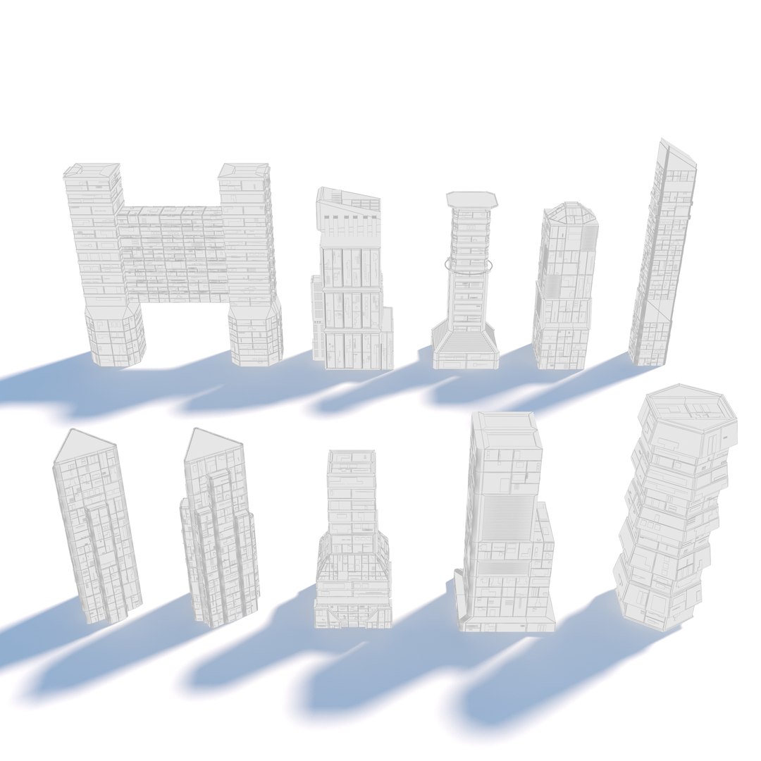 3D Sci-fi buildings set https://p.turbosquid.com/ts-thumb/eI/y26Vmh/3f/scifi_buildings_01_25/jpg/1655241165/1920x1080/fit_q87/d19c119185bc7b2e149aa5ec9096b86c62059606/scifi_buildings_01_25.jpg