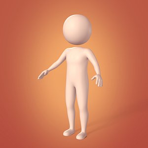 Rigged Character -- Cartoon Stickman - Man - Boy