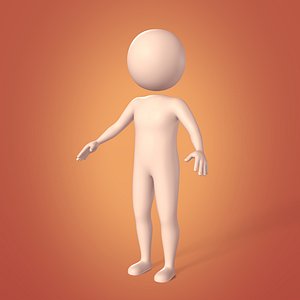 Rigged Character -- Cartoon Stickman - Man - Boy
