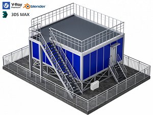 Double Deck Prefab Container House 3D Model 3D