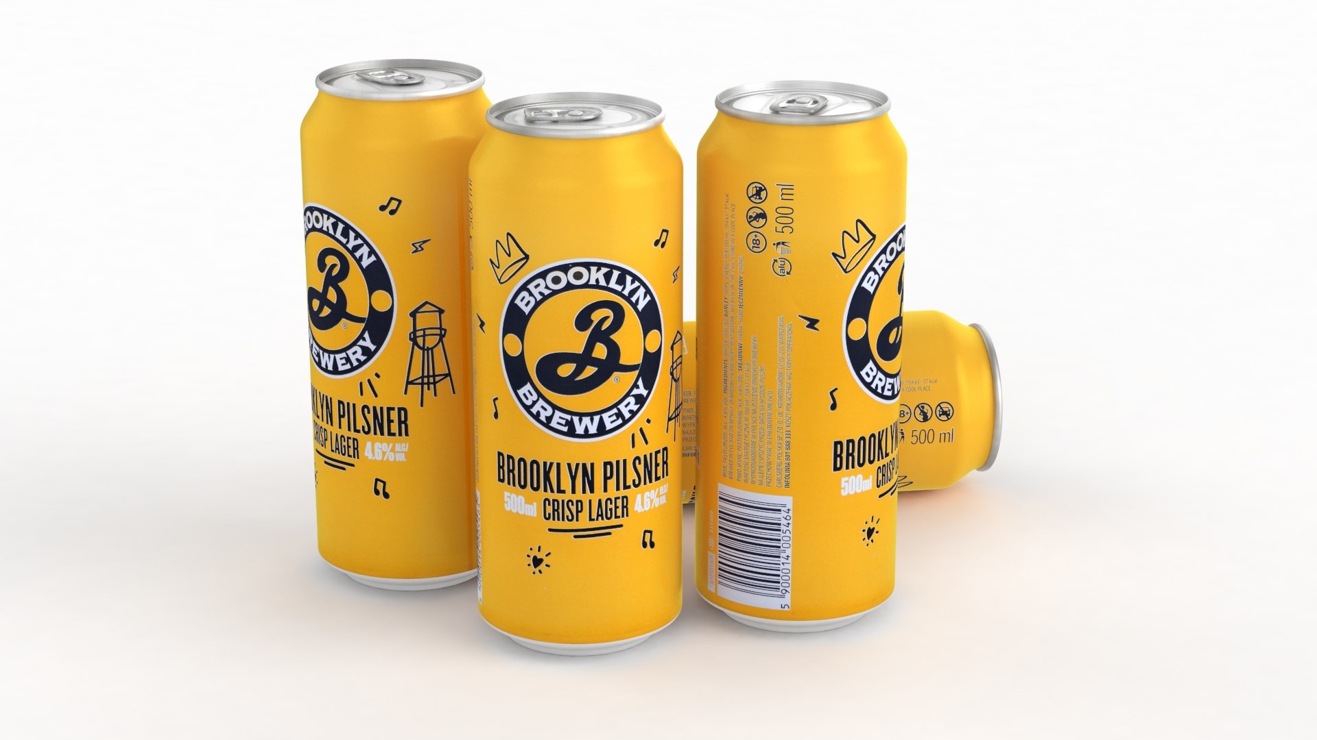 Beer Can Brooklyn Brewery Brooklyn Pilsner Crisp Lager 500ml 20233Dモデル TurboSquid 2009790
