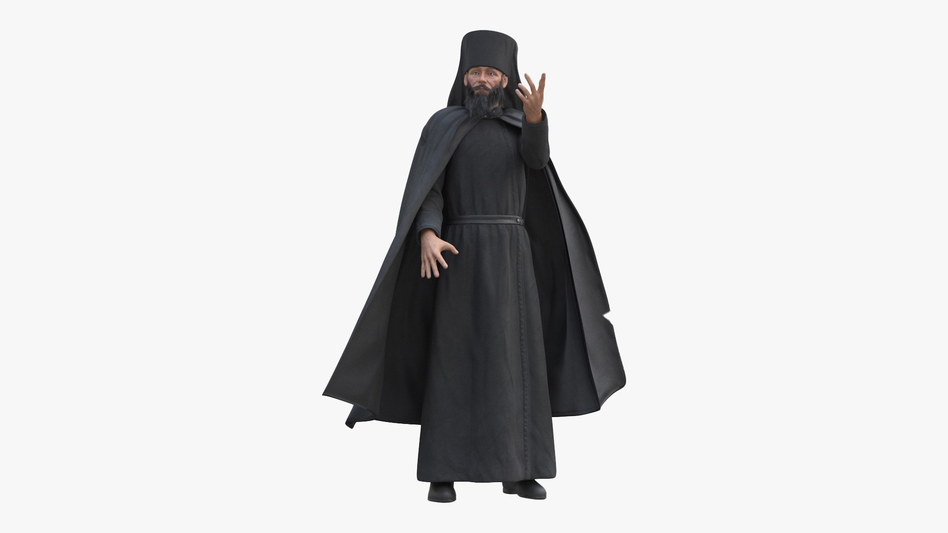 Orthodox Monk Fully Dressed Rigged for Maya 3D model preview