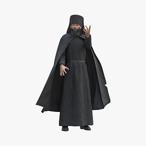 Orthodox Monk Fully Dressed Rigged for Maya