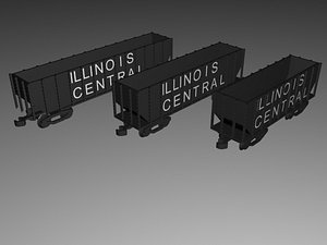 3d model hopper cars