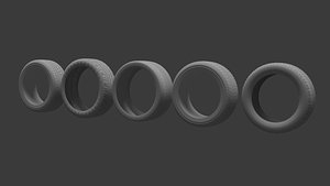 3D model c4d Car tire Industrial model 5pack  blender Rubber