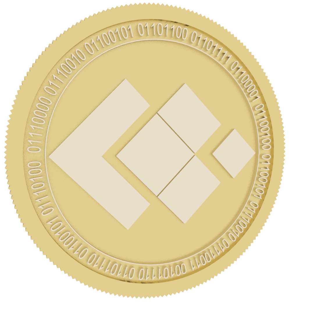 3D blocktrade gold coin model - TurboSquid 1594121
