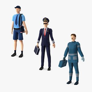 Low Poly Characters  Collection 3D model