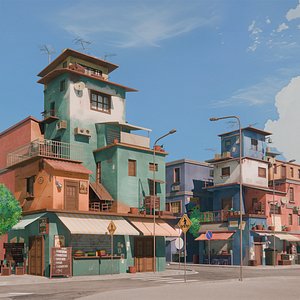 3D Anime City Street Pack 04
