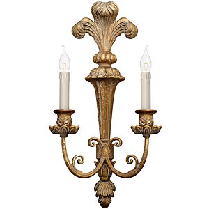 Bronze Sconce in Classic Style Romantic Wall Light Candlestick 3D model 3D