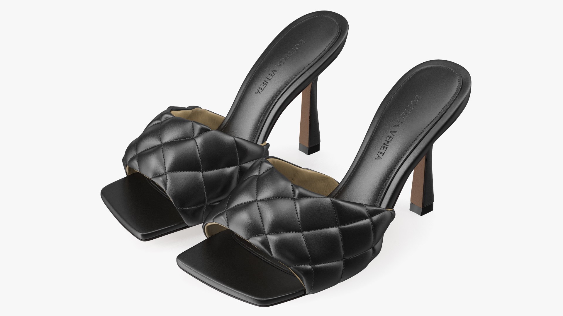 Bottega Veneta Sandals Black 3D model preview