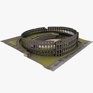 roman amphitheater arena pula 3d model