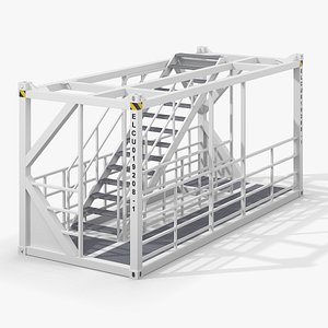 Portable Container Stair System White 3D model