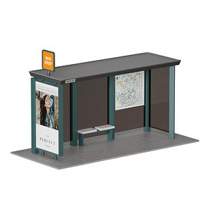 3D Public transport bus stop