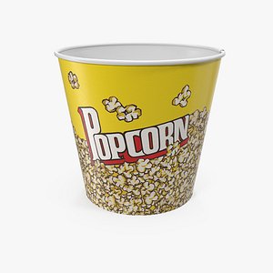 Empty Big Popcorn Bucket 3D Model