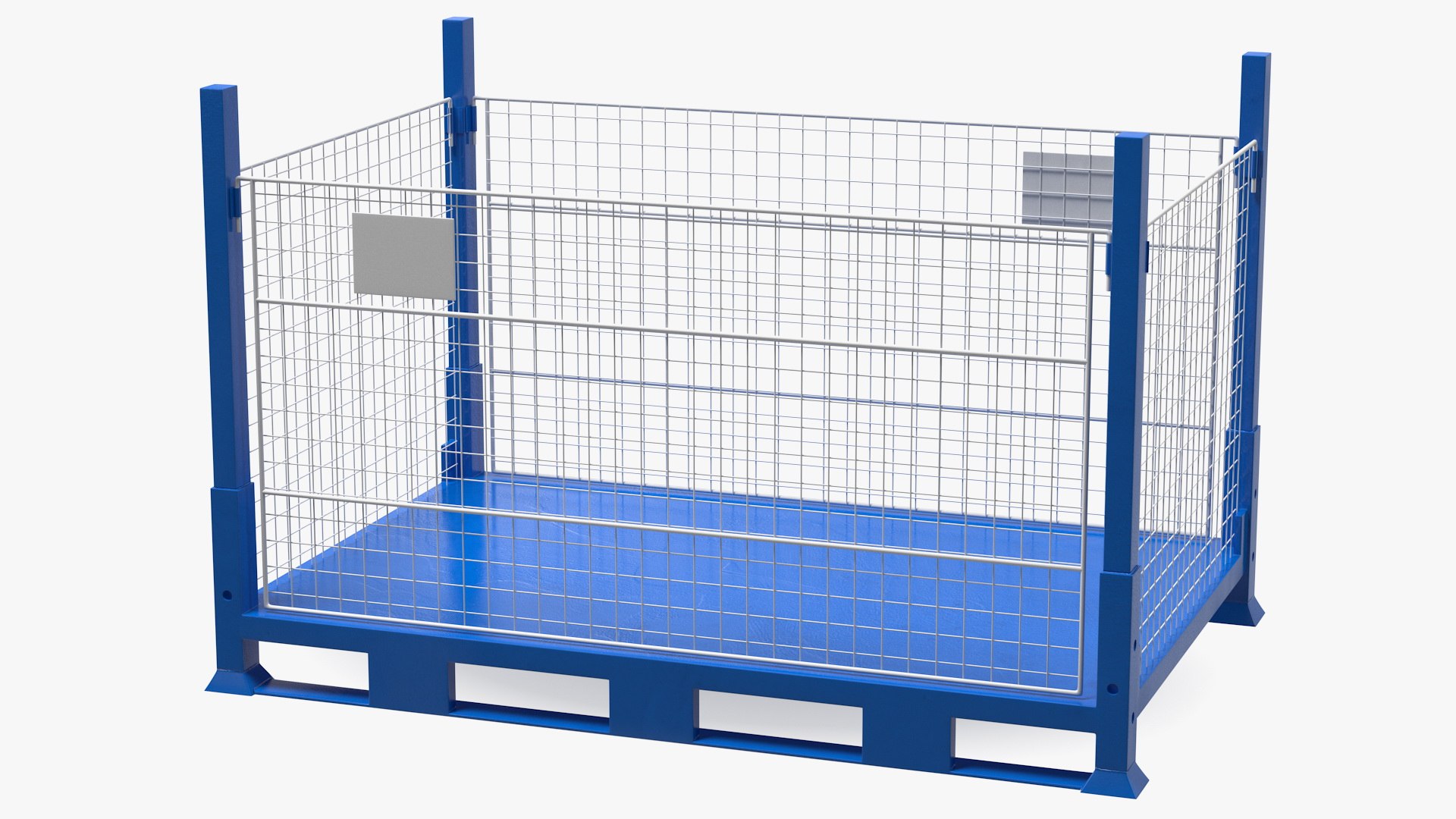 Collapsible Mesh Metal Pallet Cage 3D model preview