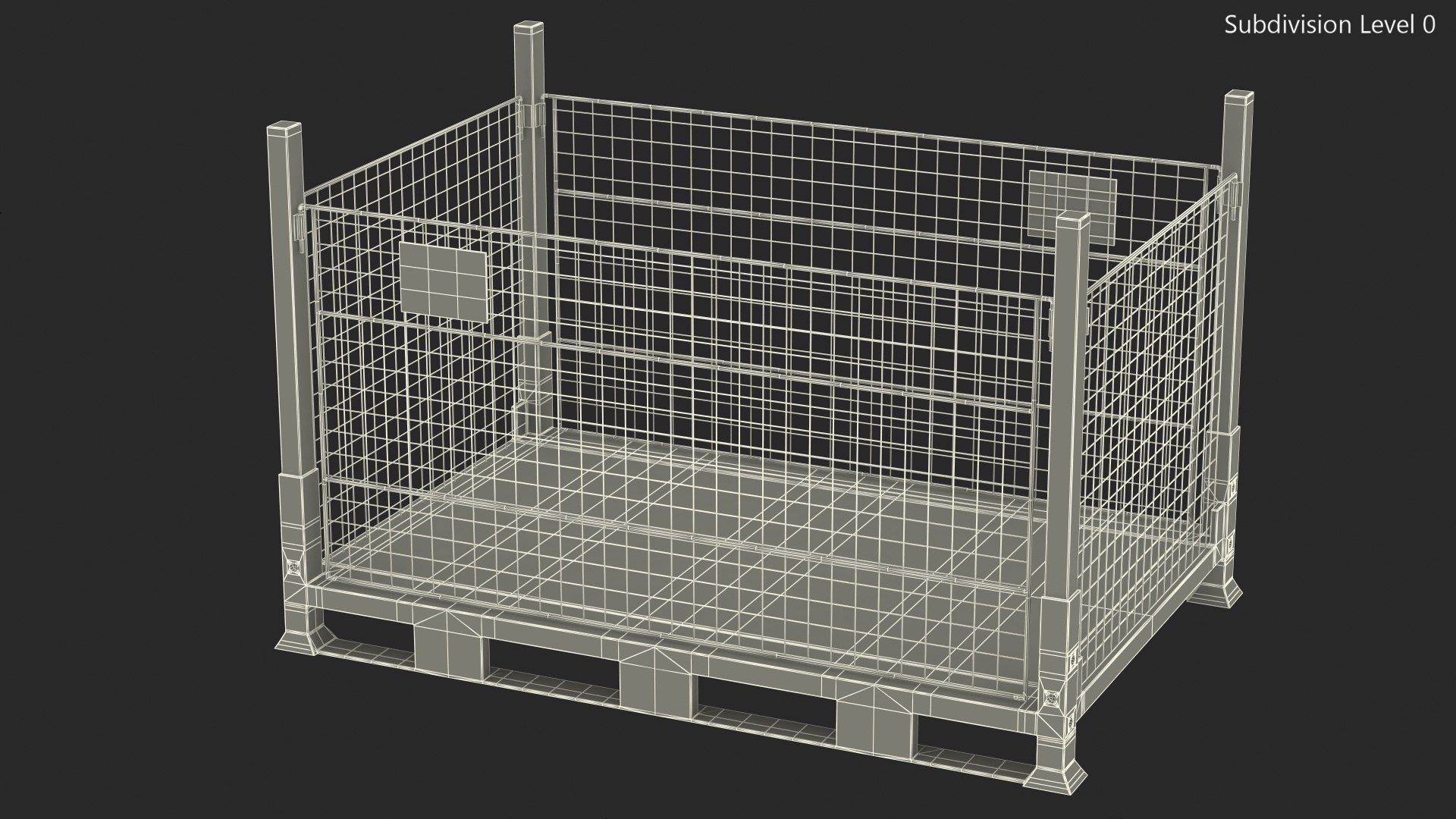 3D collapsible mesh metal pallet model https://p.turbosquid.com/ts-thumb/eJ/Wp0lrA/M9xZZlRC/collapsiblemeshmetalpalletcagemb3dmodel014/jpg/1598058881/1920x1080/fit_q87/10f057b4dd7d2496f67398445bc6e0d2f43bb324/collapsiblemeshmetalpalletcagemb3dmodel014.jpg