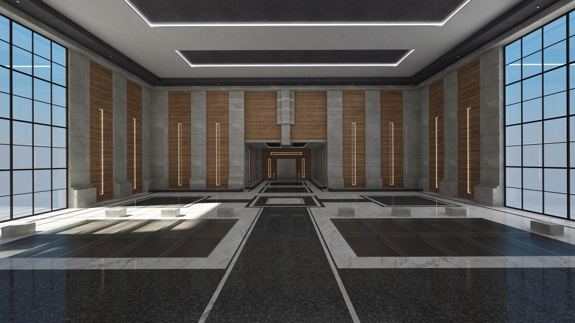 Modern Hall And Exhibition 3D Model - TurboSquid 1959182