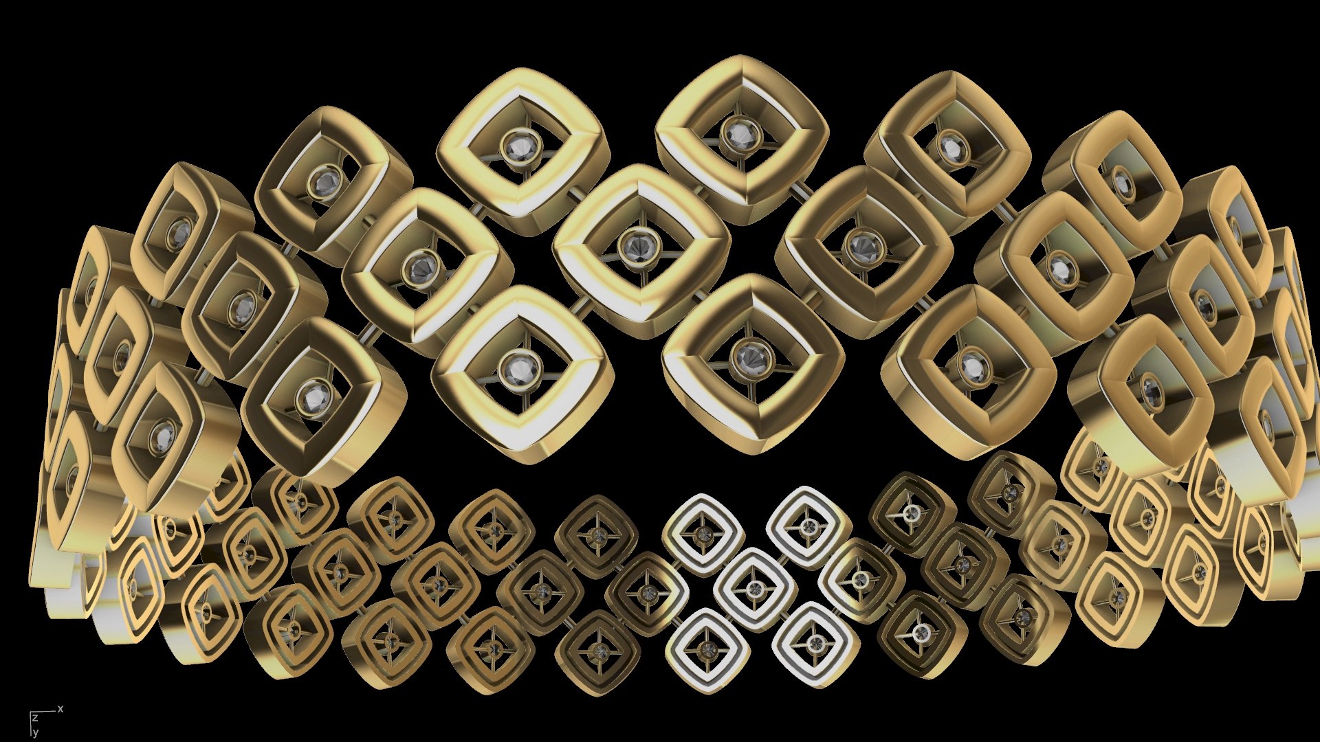 3D Diamond Rhombus Tile Bangle - TurboSquid 1889129