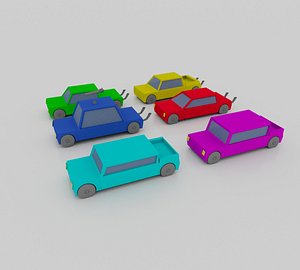 3D Low Poly 6 Racing Car Collection