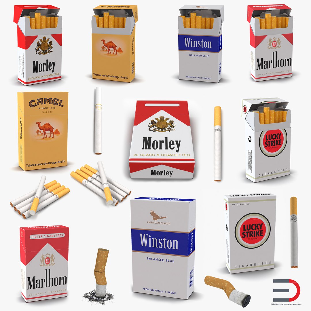 Cigarettes 3 Marlboro Winston 3d 3ds