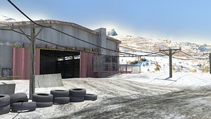snow environment forklift 3D