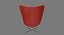 Egg chair lather white