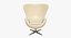 Egg chair lather white