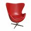 Egg chair lather white