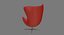 Egg chair lather white