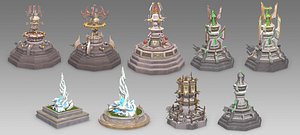 3D model Portal Defense Tower Resurrection Point Birth point Kita Power Tower