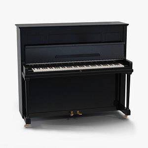 upright piano black 3d max