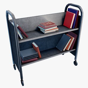 Book Cart 3D Carrito de Libros 3D model