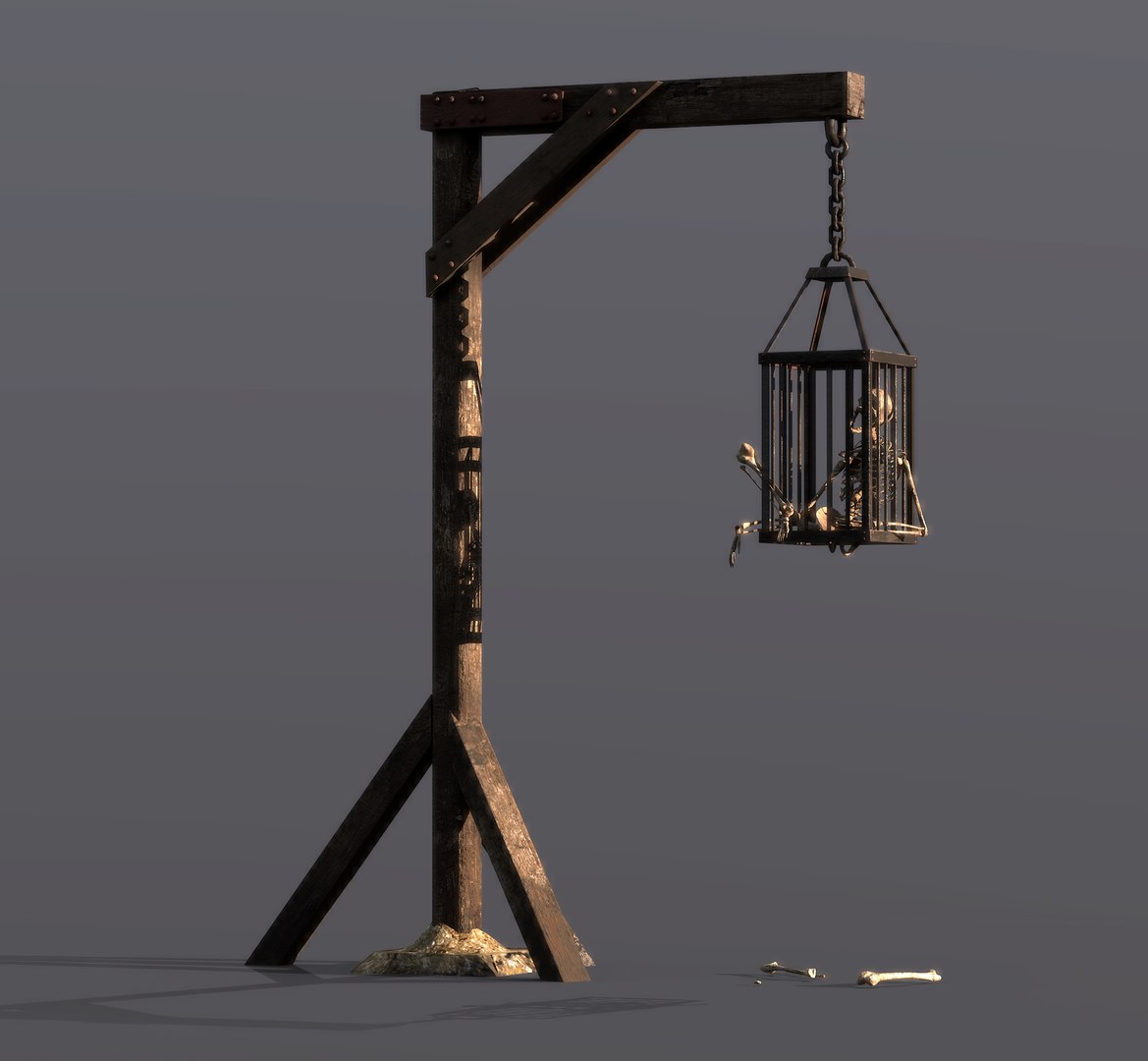 Gibbet Cage With Skeleton 3D Model - TurboSquid 1919672