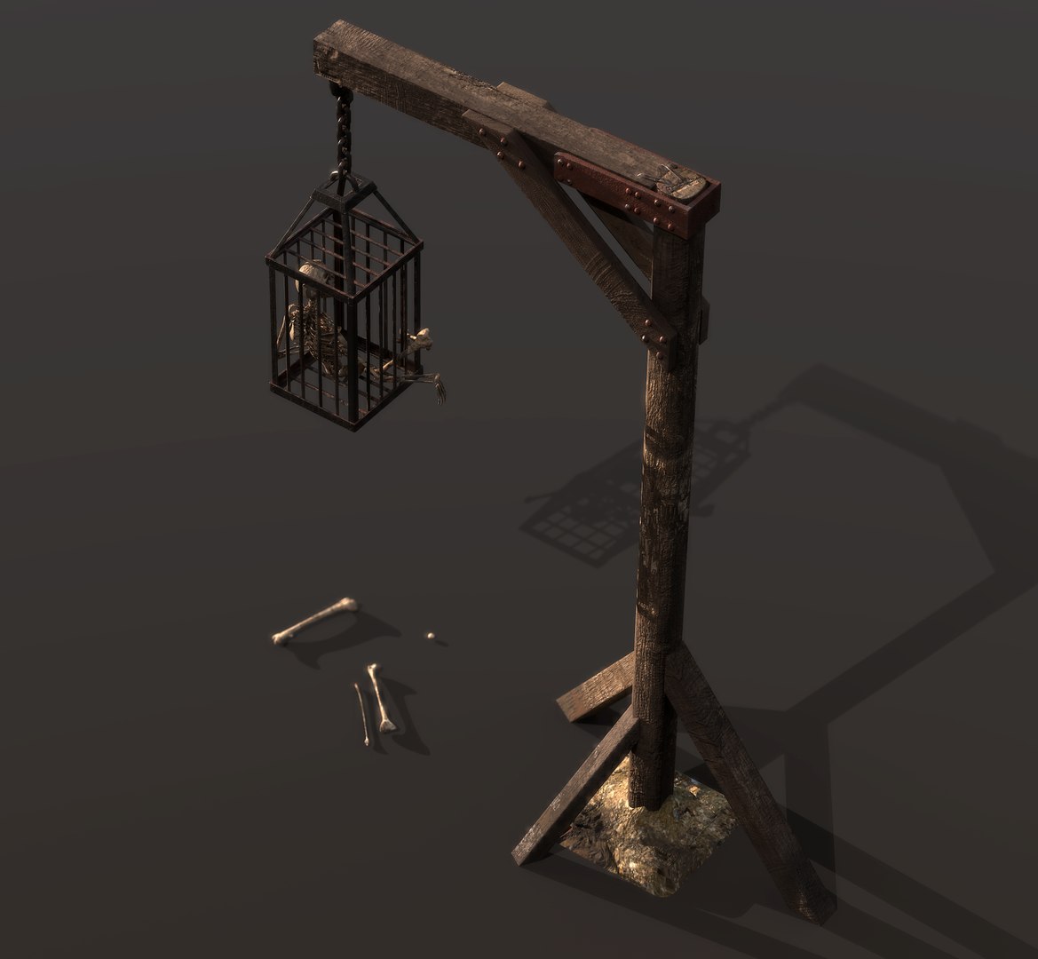 Gibbet Cage With Skeleton 3D Model - TurboSquid 1919672