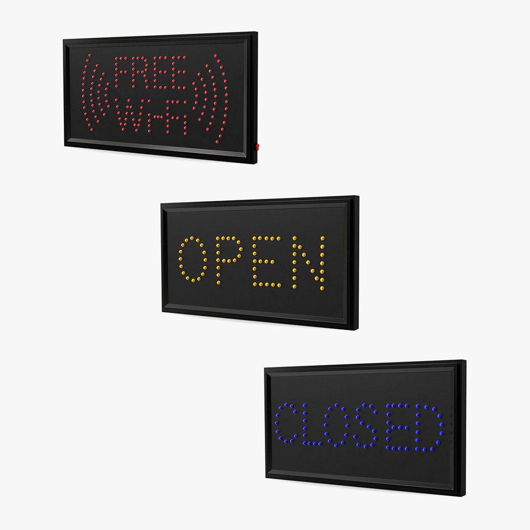 Light Sign Boards Collection 6 3D model preview