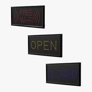 Light Sign Boards Collection 6 3D model