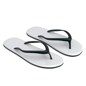white Flip Flop 3D model
